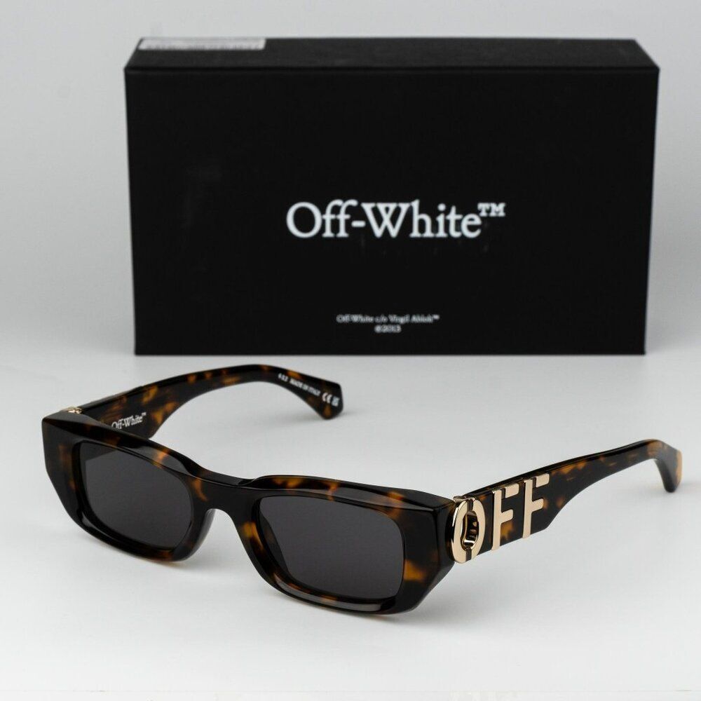 Off-White FILLMORE Women Sunglasses Havana Grey Square OERI124 6007 NEW